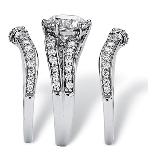 NEW 925 Sterling Silver3 pcs Engaged Rings - Picture 4 of 7